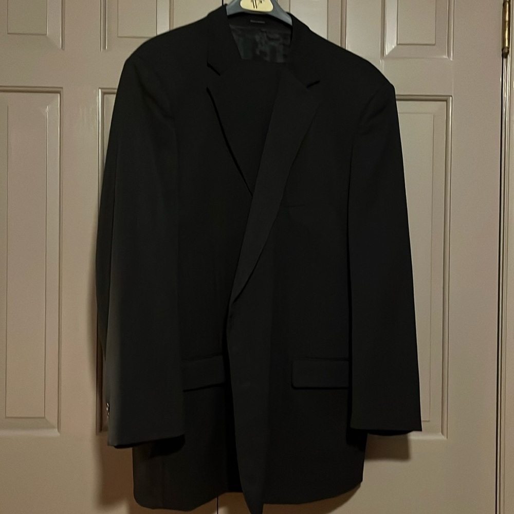 Joseph & Feiss charcoal pinstripe suit jacket and pants. 58L